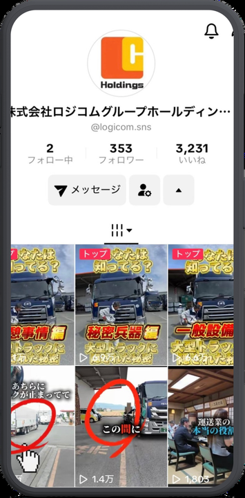 ロジコムグループ様のSNS運用イメージ